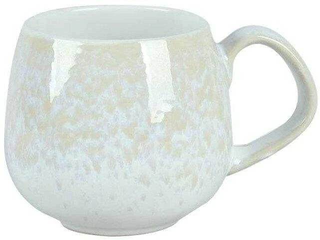 Domoletti Puodelis su įspaudu ir glazūra viduje, baltas, 370 ml