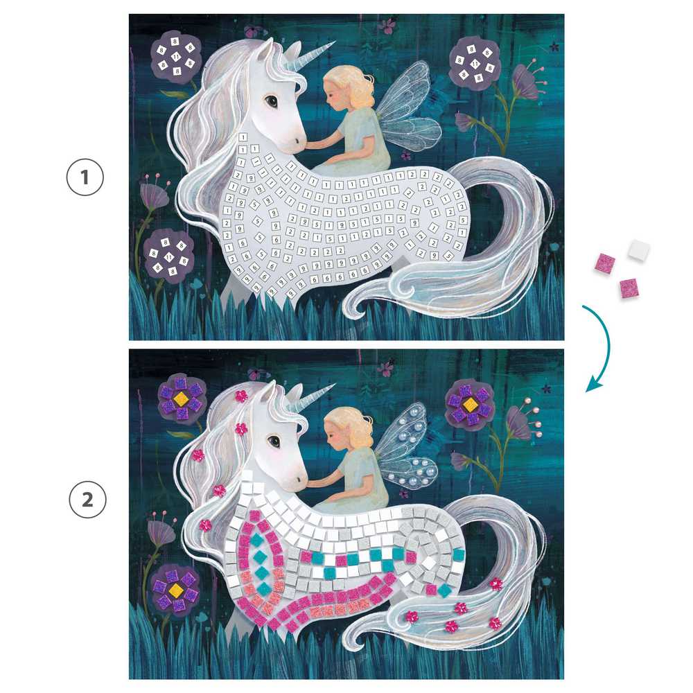 Kūrybos rinkinys Djeco Mosaic Glitter Unicorn