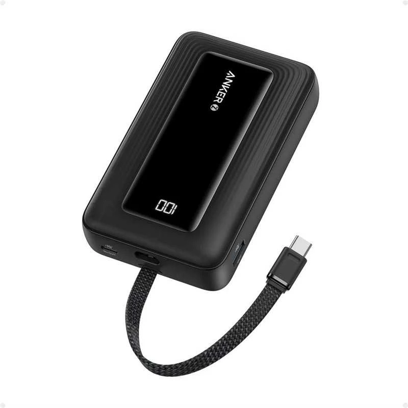 Anker | Išorinė baterija su integruotu USB-C laidu | A1689H11 | 20000 mAh | 30 W išvestis | Juodas