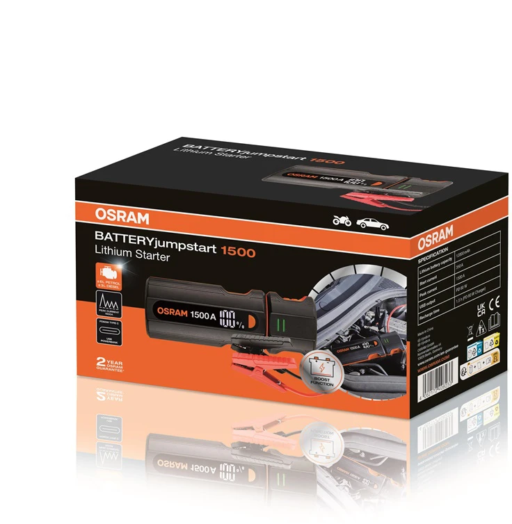 OSRAM Baterija jumpstart 1500 (OJS030), Automobilių užvedėjas, 1500 A 12000 mAh