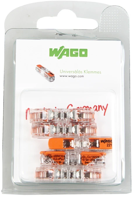 Laidų jungė Wago 221-2411/5 2 x 0.2-4 mm², 450 V, 5 vnt.