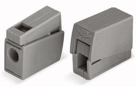 Laidų jungė Wago 224-101, 2 x 0,5-2,5 mm², 24 A, pilka sp., 5 vnt.