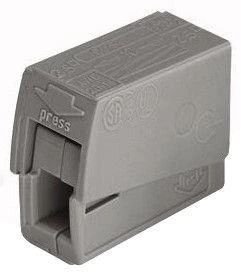 Laidų jungė Wago 224-101, 2 x 0,5-2,5 mm², 24 A, pilka sp., 5 vnt.