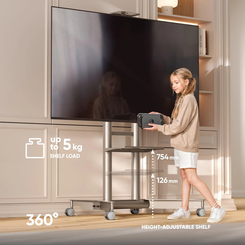 Laikiklis ONKRON mobilus televizoriaus stovas 32–75 col., iki 50 kg, VESA 600 × 400, TS1571-C