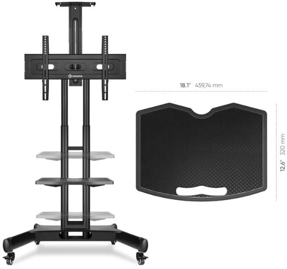 Laikiklis Onkron TV SET ACC SHELF MOBILE STAND/Juodas APT1551-B ONKRON