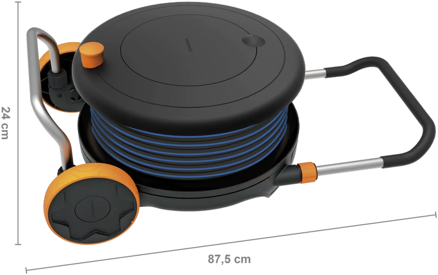 Fiskars Laistymo ritė M su žarna (1/2") 20m
