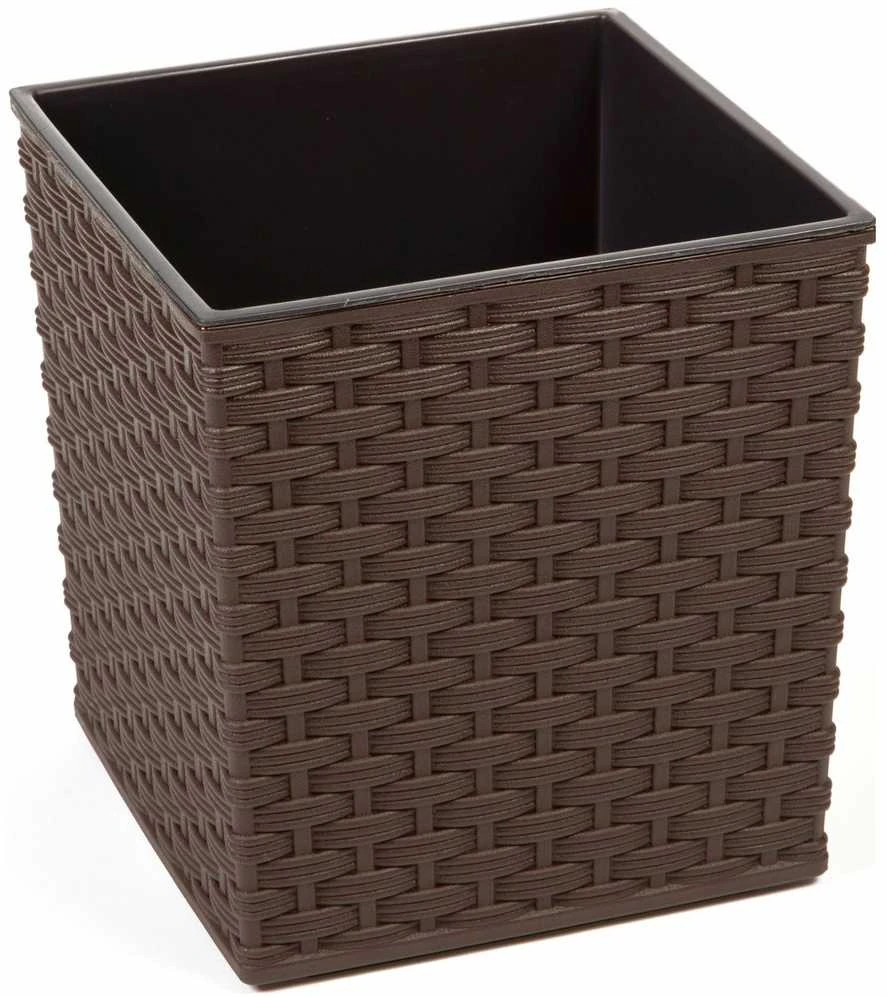 Gėlių vazonas Lamela Juka iš rotango, 250 x 250 x 260 mm, tamsiai rudos spalvos
