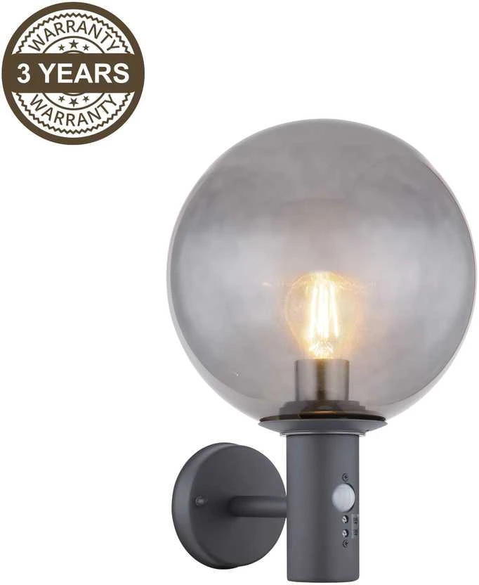 Sieninis šviestuvas Kinkiet Domoletti WALL LAMP DH07.071 15W E27 PIR SMOKY