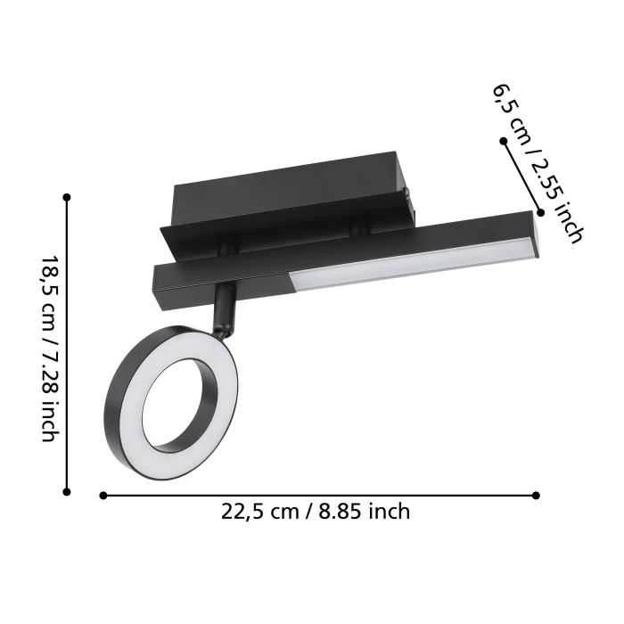 Šviestuvas lubų Eglo Cardillio 900513, LED, 3000 °K, 2 x 3.2 W