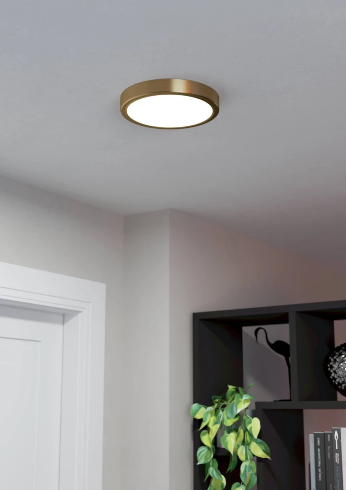 EGLO 17W LED paviršinė panelė FUEVA 5, žalvario sp., 3000K, 21cm