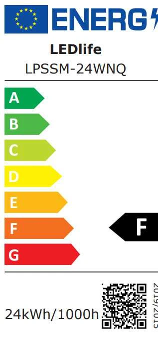 Ledlife ĮMONTUOJAMAS ŠVIESTUVAS LPSSM-24WNQ 24W 4000K LED IP44
