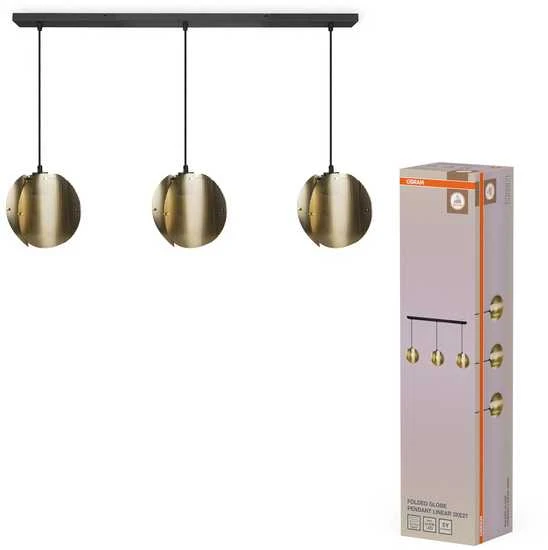 Osram Pakabinamas šviestuvas FOLDED GLOBE, 3xE27, aukso sp.
