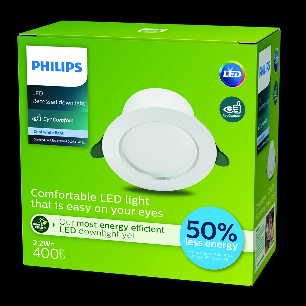 LED panelė įleidžiamas Philips Diamond, 2.2W, 4K, LED,baltas