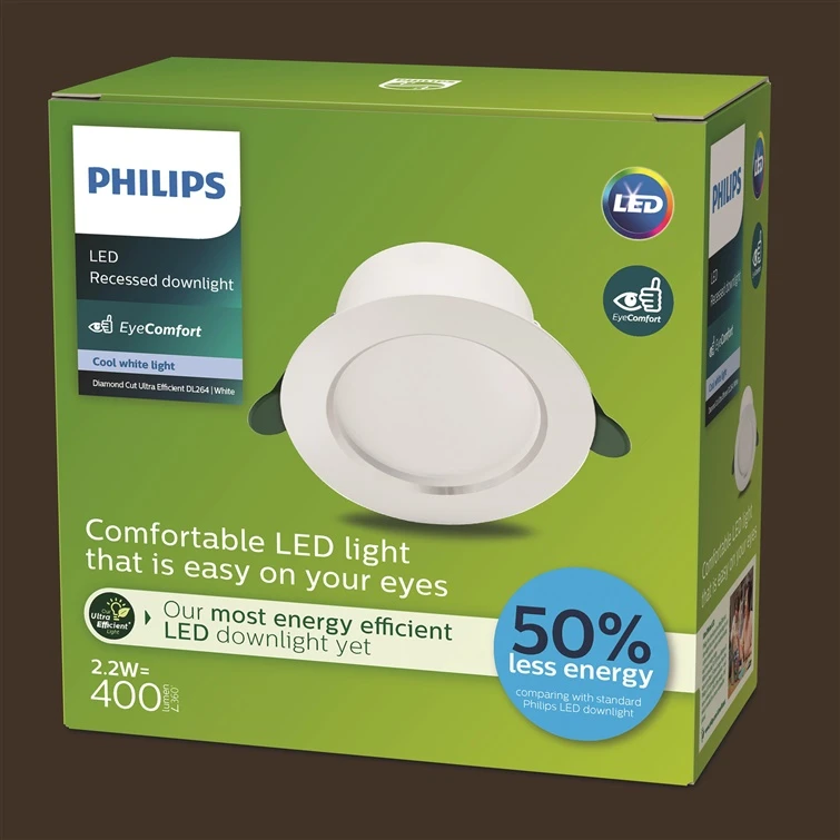 LED panelė įleidžiamas Philips Diamond, 2.2W, 4K, LED,baltas