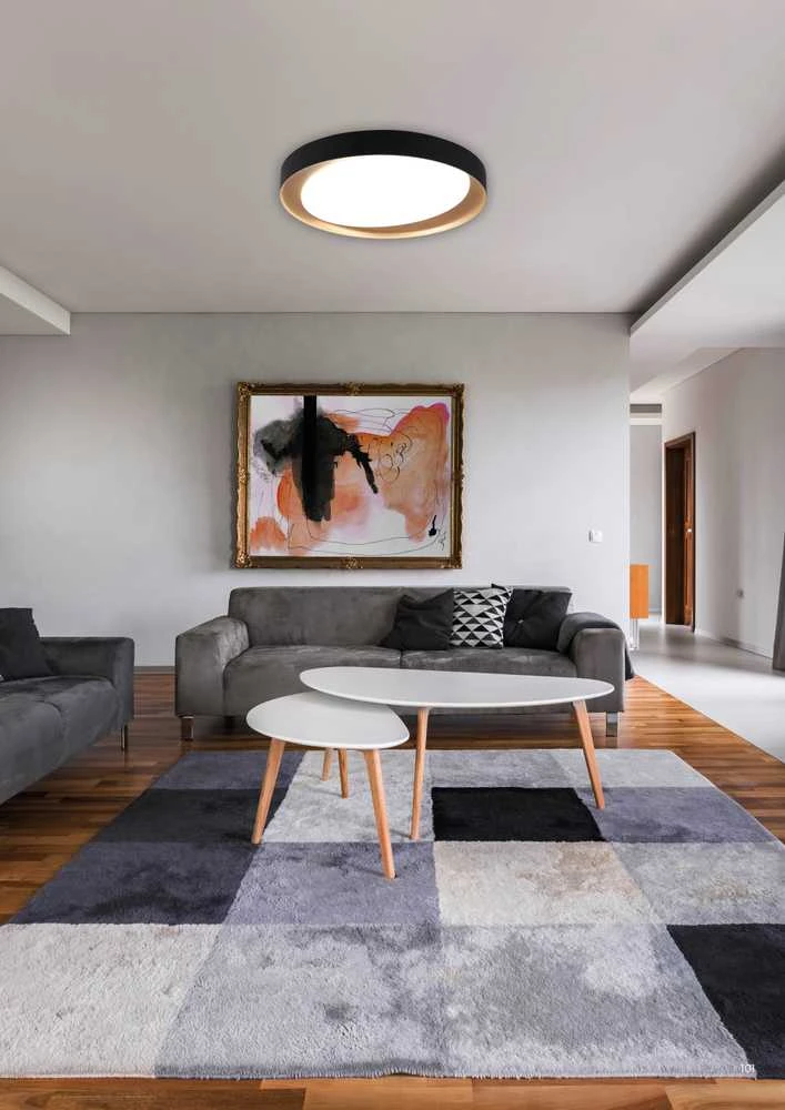 Lubinis šviestuvas Trio ZETA LED CEILING LAMP Juodas/GOLD