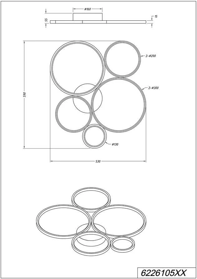 Lubinis šviestuvas Trio RONDO LED CEILING LAMP Matinis Juodas