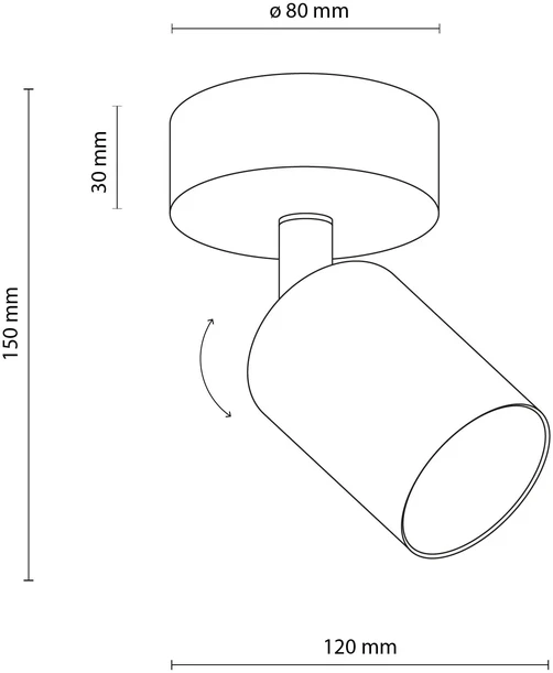 Šviestuvas lubų ir sienų TK Lighting Top, GU10, 1 x 10 W