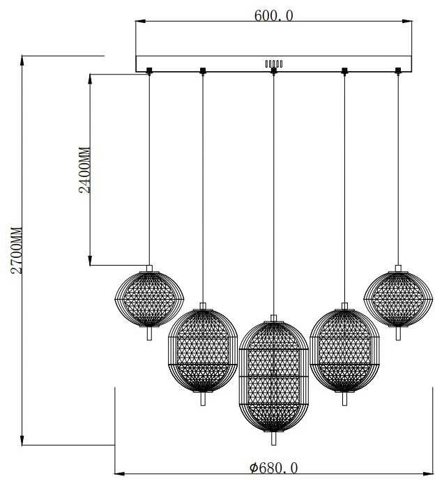 Lubinis šviestuvas Carruzzo Pendant Luminaire LED A2360-10 Gold