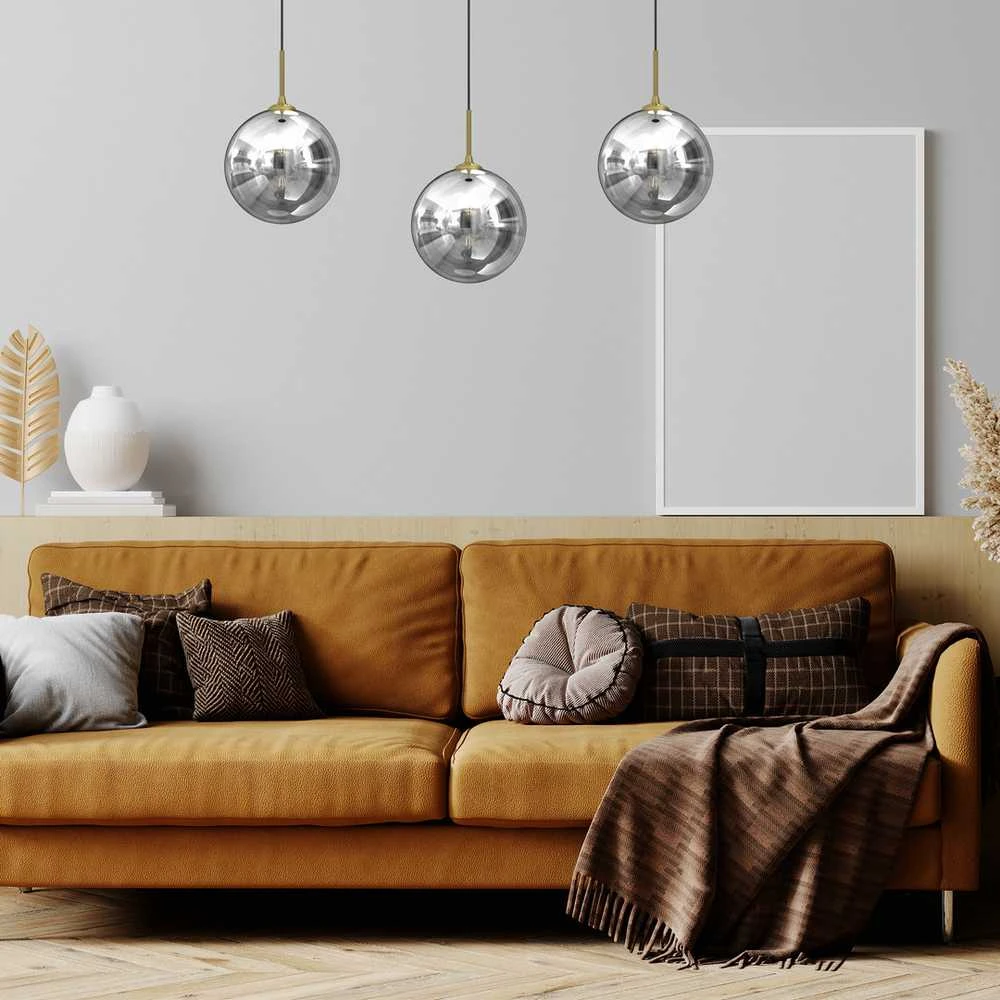 Lubinis šviestuvas Carruzzo PENDANT LIGHT BURSA 3XE14 LINE BL/GOLD