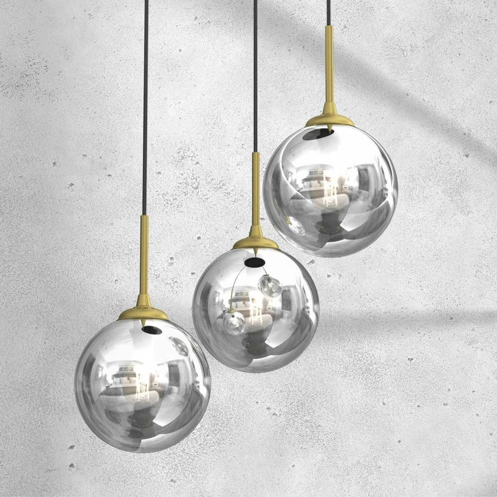 Lubinis šviestuvas Carruzzo PENDANT LIGHT BURSA 3XE14 ROUND BL/GOLD