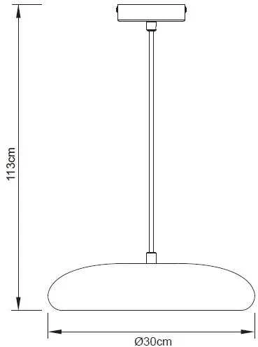 Domoletti PAKABINAMAS ŠVIESTUVAS FARO E27 D30CM PILKAS