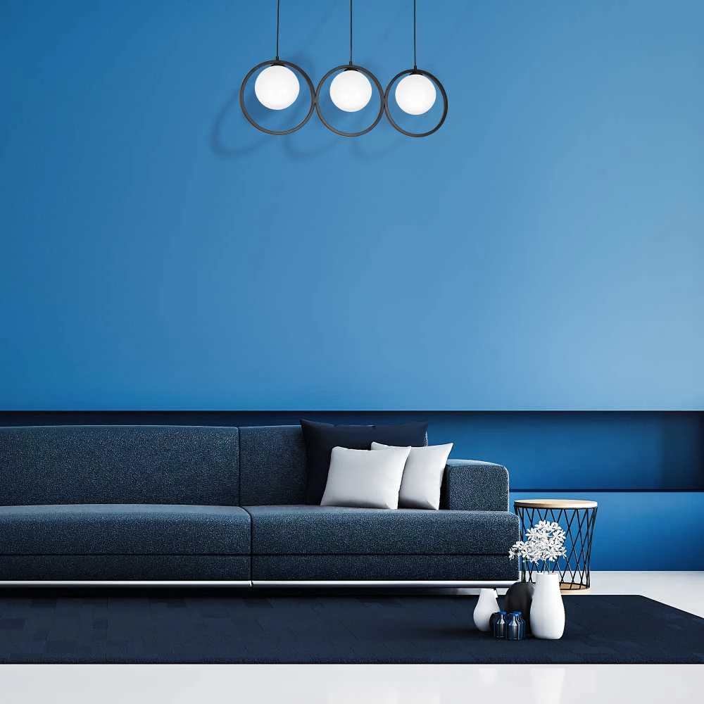 Lubinis šviestuvas Carruzzo PENDANT LIGHT KONYA 3XE14 Juodas/Baltas