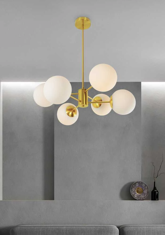 Pakabinamas šviestuvas Carruzzo PENDANT LIGHT RAILE 6XE27 GOLD