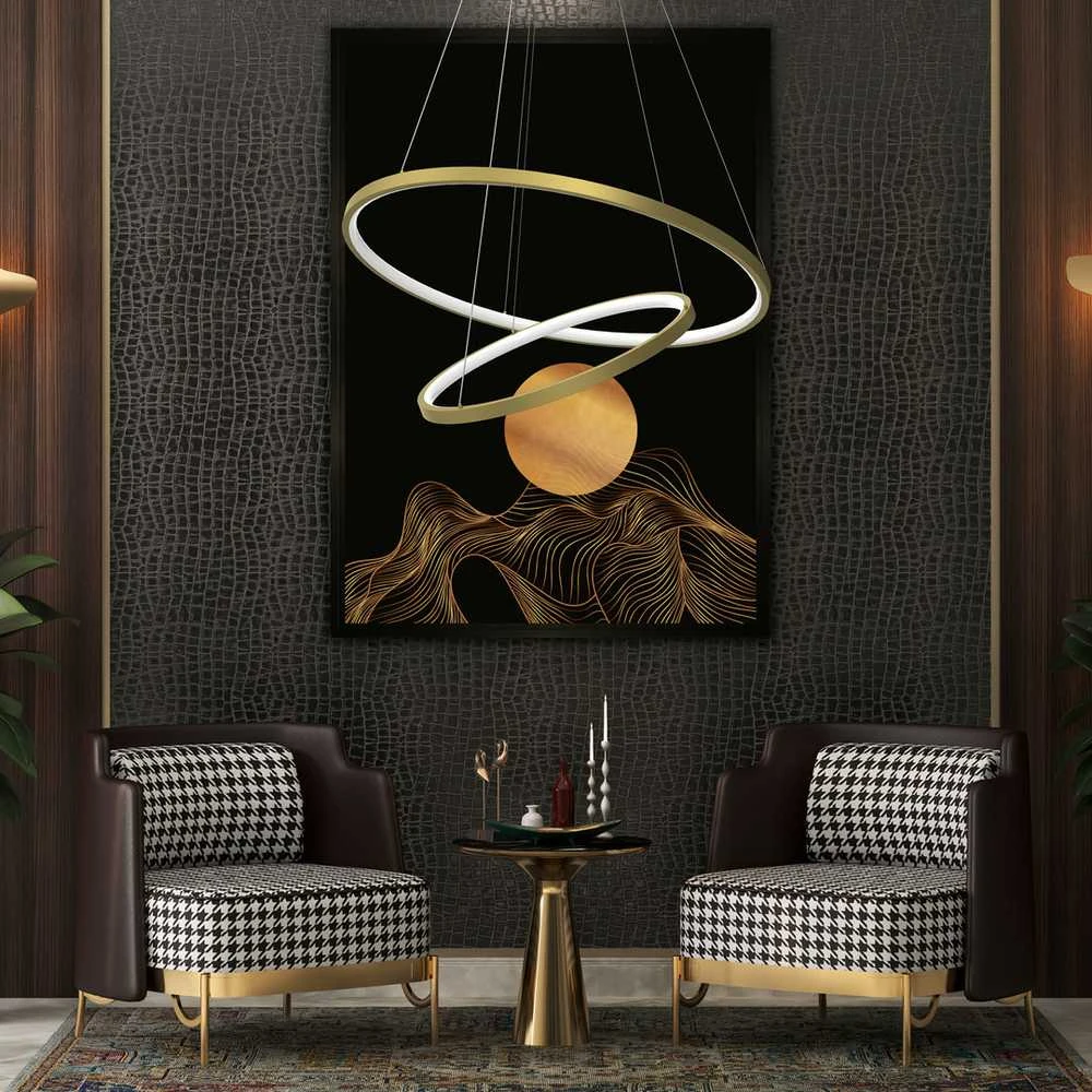 Pakabinamas šviestuvas „Domoletti“ pakabinamas LED šviestuvas „RONDAY“, 60 cm, 51 W, auksinis