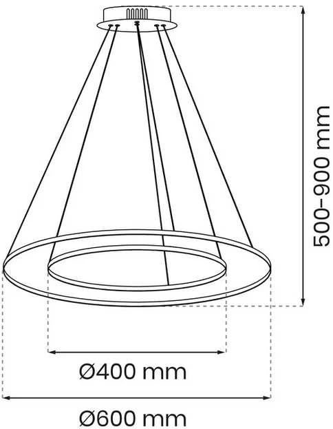 Pakabinamas šviestuvas „Domoletti“ pakabinamas LED šviestuvas „RONDAY“, 60 cm, 51 W, auksinis