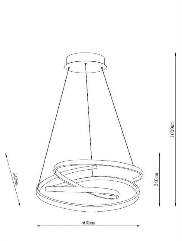 Pakabinamas šviestuvas Carruzzo PENDANT LED LIGHT SIBIU 42W 4000K Juodas