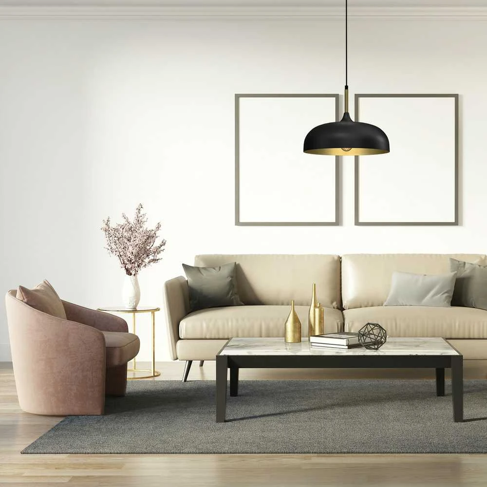 Lubinis šviestuvas Nezatříděno Carruzzo PENDANT LIGHT VOLOS E27 Juodas/GOLD