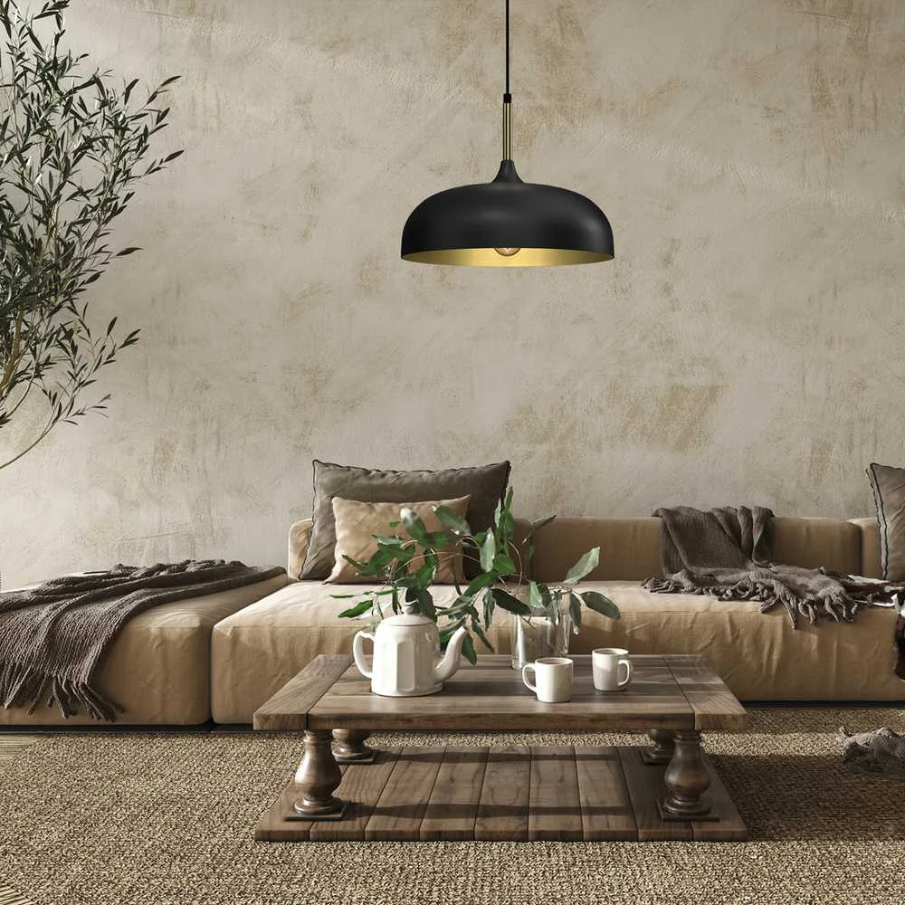 Lubinis šviestuvas Nezatříděno Carruzzo PENDANT LIGHT VOLOS E27 Juodas/GOLD