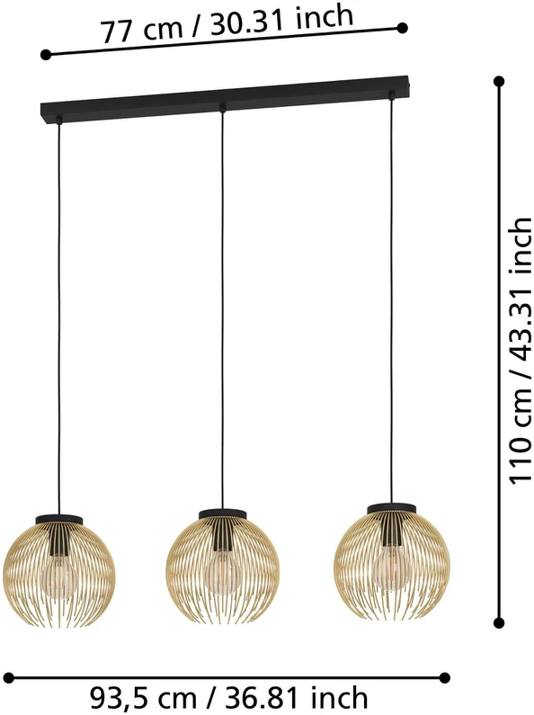 Pakabinamas šviestuvas Šviestuvas kabinamas Eglo VENEZUELA, 40 W, 3xE27, 900167