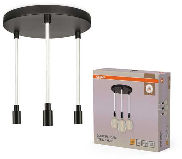 Osram Pakabinamas šviestuvas GLOW PENDULUM, 3xE27, juodas