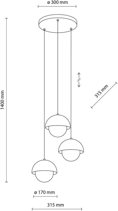 Lubinis šviestuvas Tk_Lighting Šviestuvas kabinamas TK Lighting Bono 10206, 24 W, G9
