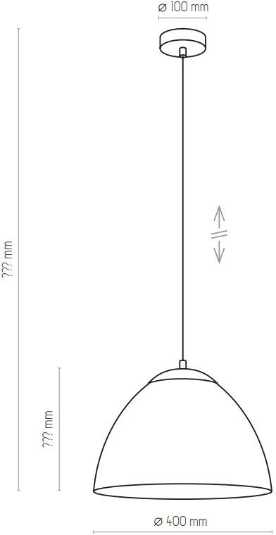 TK Lighting Lampa wisząca na E27 do salonu metalowy klosz FARO 3194