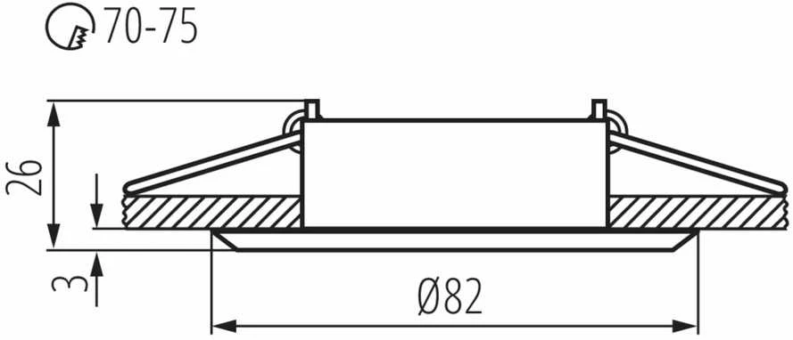 Įmontuojamas šviestuvas Kanlux CT-DTL50, 50W, GX5.3, sidabro