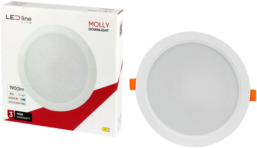 Šviestuvas įleidžiamas LED Line Molly, 4000°K, LED, balta sp.