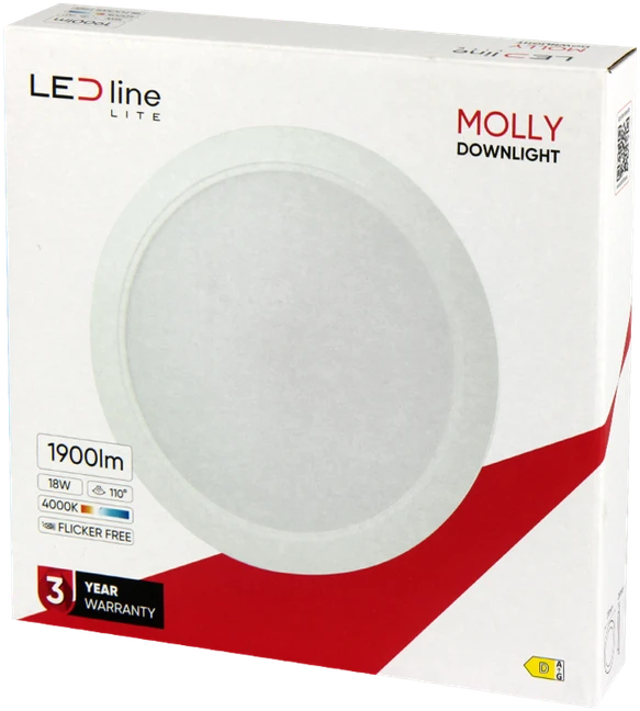 Šviestuvas įleidžiamas LED Line Molly, 4000°K, LED, balta sp.