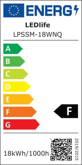 Ledlife ĮMONTUOJAMAS ŠVIESTUVAS LPSSM-18WNQ 18W 4000K LED IP44