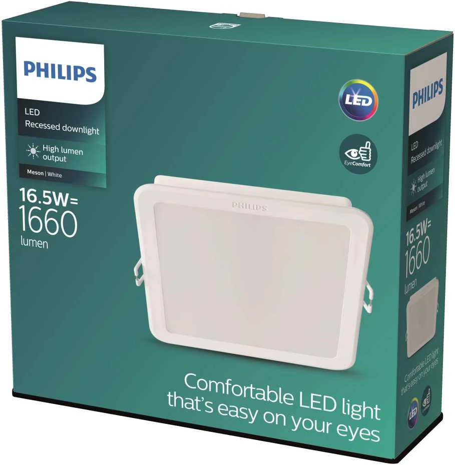 Įmontuojamas šviestuvas Philips MESON, 16.5W, 3000°K, LED