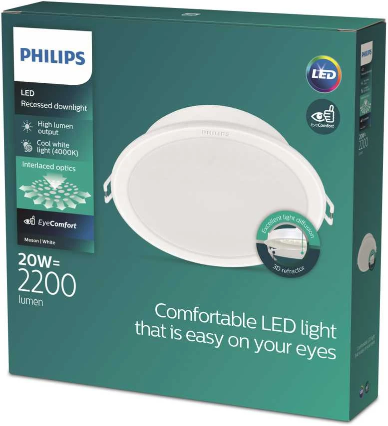 Įmontuojamas šviestuvas Philips Meson, 20W, 4000°K, LED