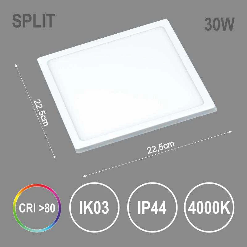 TOPE Įmontuojama kvadratinė LED panelė "SPLIT" 30W-4000K