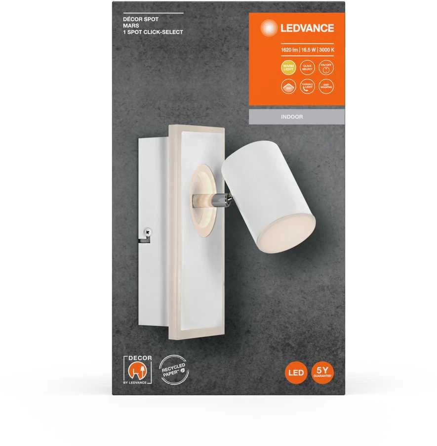 Lubinis šviestuvas Šviest nukreip Ledvance Mars 4058075828384, 16.5 W, LED