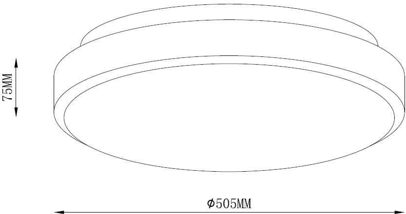 Lubinis šviestuvas Carruzzo lubinis LED šviestuvas NATA 4000K 50,5CM, mediena