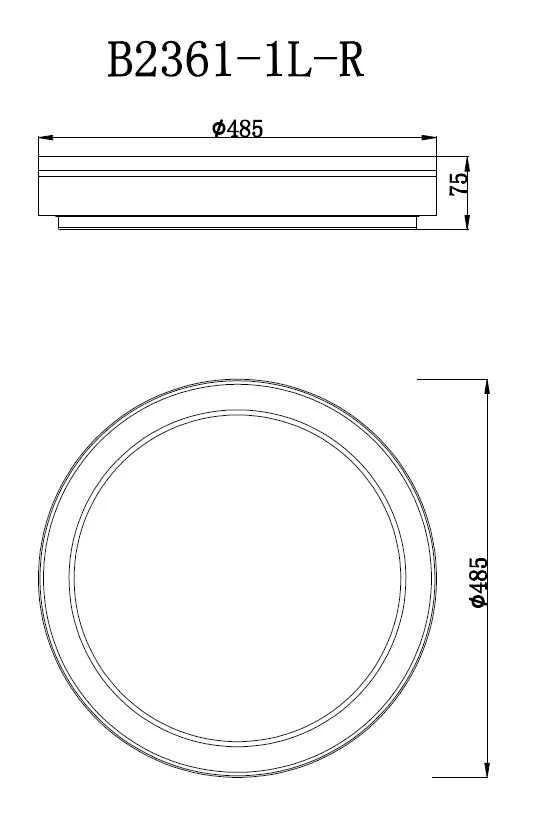 Lubinis šviestuvas Carruzzo Ceiling Lamp LED B2361-1L-R 49CM 45W