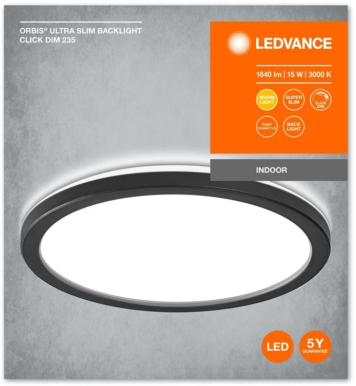Šviestuvas plafonas Ledvance/Osram Orbis Ultra Slim Clickdim, 15 W, LED, 3000 °K