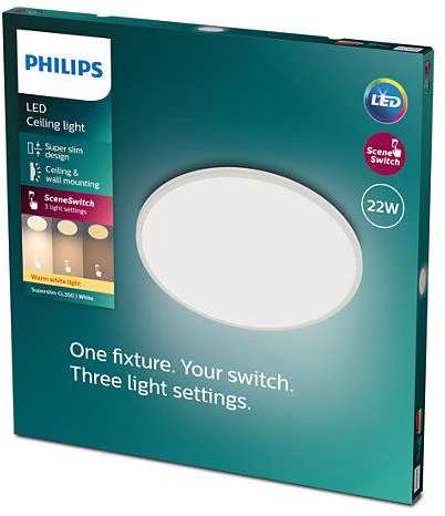 „Philips Superslim“ lubinis šviestuvas 22 W LED 2700 K Balta IP20