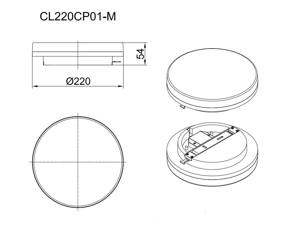 Standartinis lubinis šviestuvas CL220CP01-M 18W LED