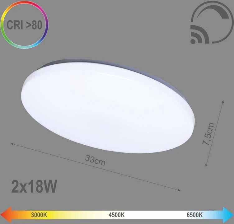 Lubinis šviestuvas TOPE Apvalus lubinis LED šviestuvas "SOPOT" 2x18W